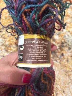 America's Alpaca Multicolor Alpaca-Bamboo Yarn skein